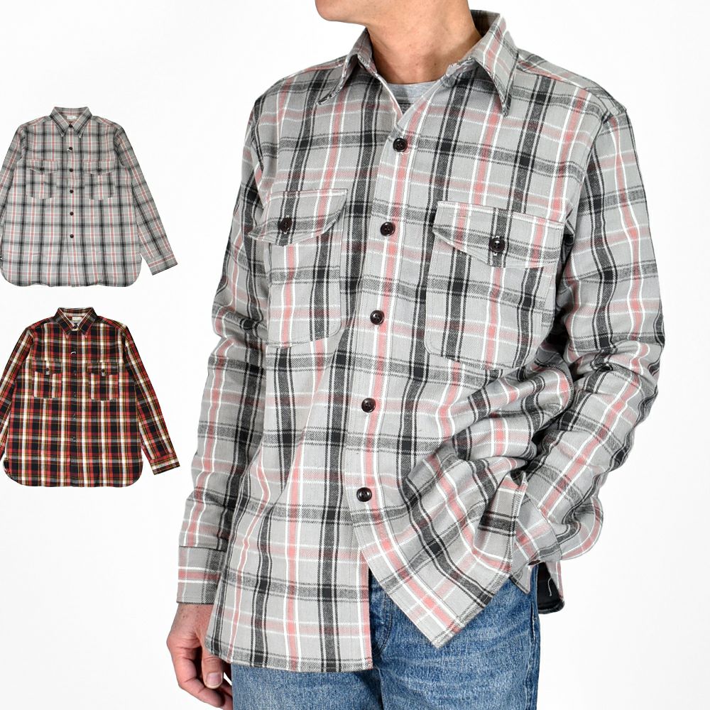 ウエアハウス (WAREHOUSE) FLANNEL SHIRTS WITH CHINSTRAP 【N/W】 長袖チェックネルシャツ F柄 G柄 3022