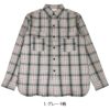 ウエアハウス (WAREHOUSE) FLANNEL SHIRTS WITH CHINSTRAP 【N/W】 長袖チェックネルシャツ F柄 G柄 3022  1.グレー F柄