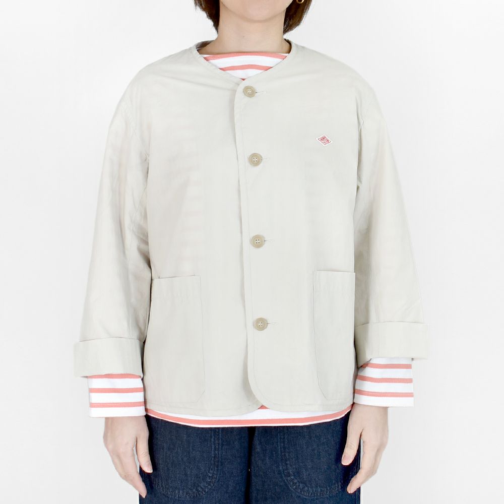 ダントン (DANTON) WOMEN'S COTTON WEATHER COLLARLESS JACKET ノー