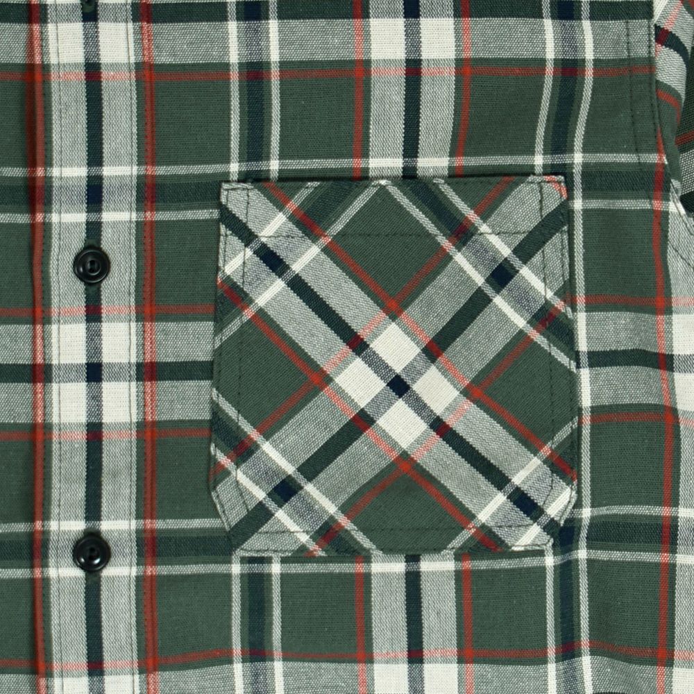 デラックスウエア (DELUXEWARE) TARTAN GRN 長袖チェックシャツ MV-11