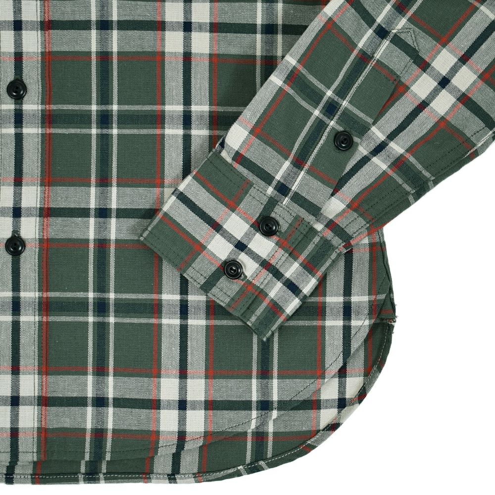 デラックスウエア (DELUXEWARE) TARTAN GRN 長袖チェックシャツ MV-11