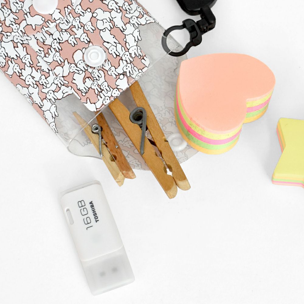 マーブルシュッド (marble SUD) Heart Rabbit クリアマルチケース 小物入れ 09ES999242