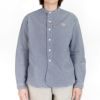 ダントン (DANTON) WOMEN'S OXFORD BAND COLLAR SHIRT ノーカラーギンガムチェック長袖シャツ バンドカラー DT-B0279OXP