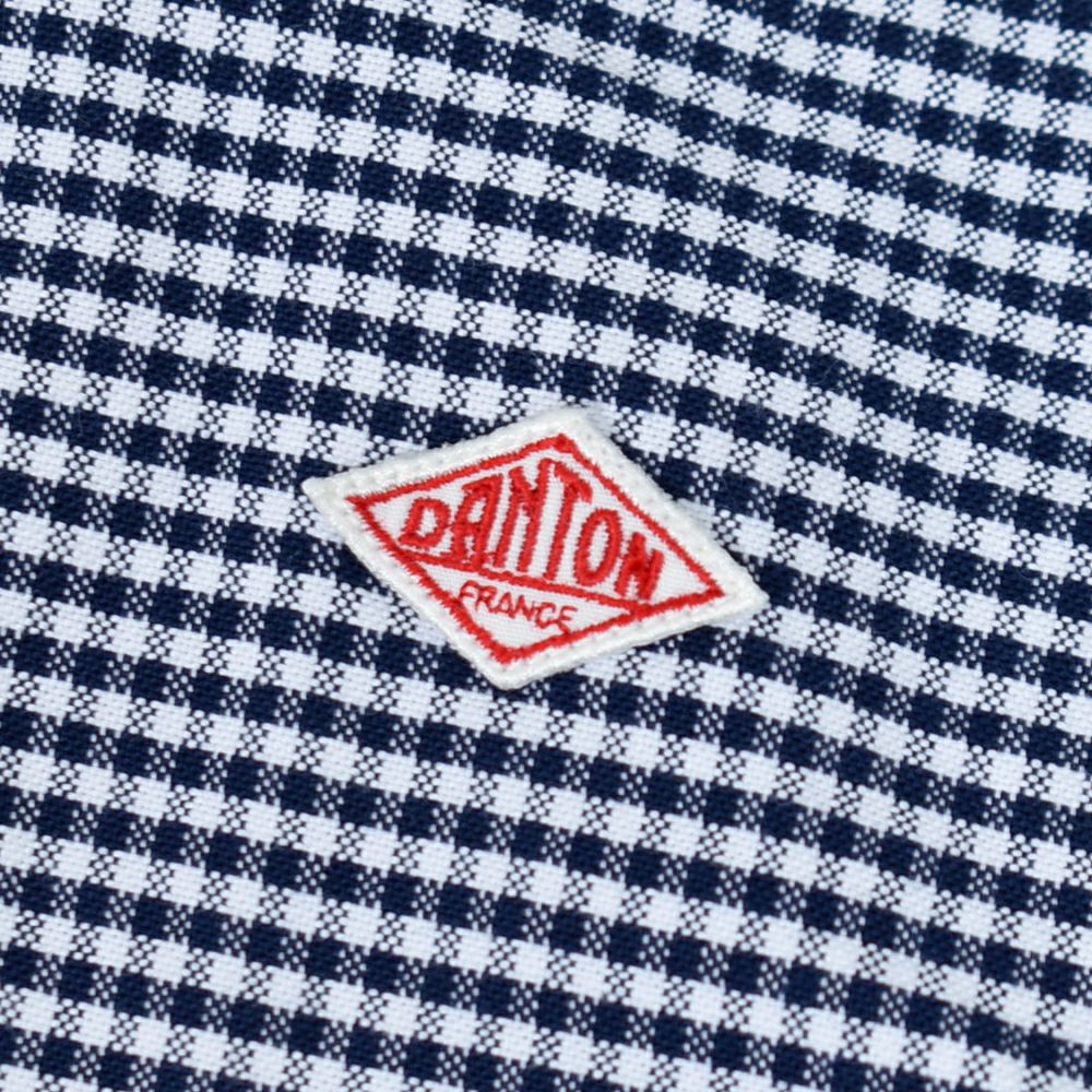 ダントン (DANTON) WOMEN'S OXFORD BAND COLLAR SHIRT L/S ノーカラーギンガムチェック長袖シャツ バンドカラー DT-B0279OXP