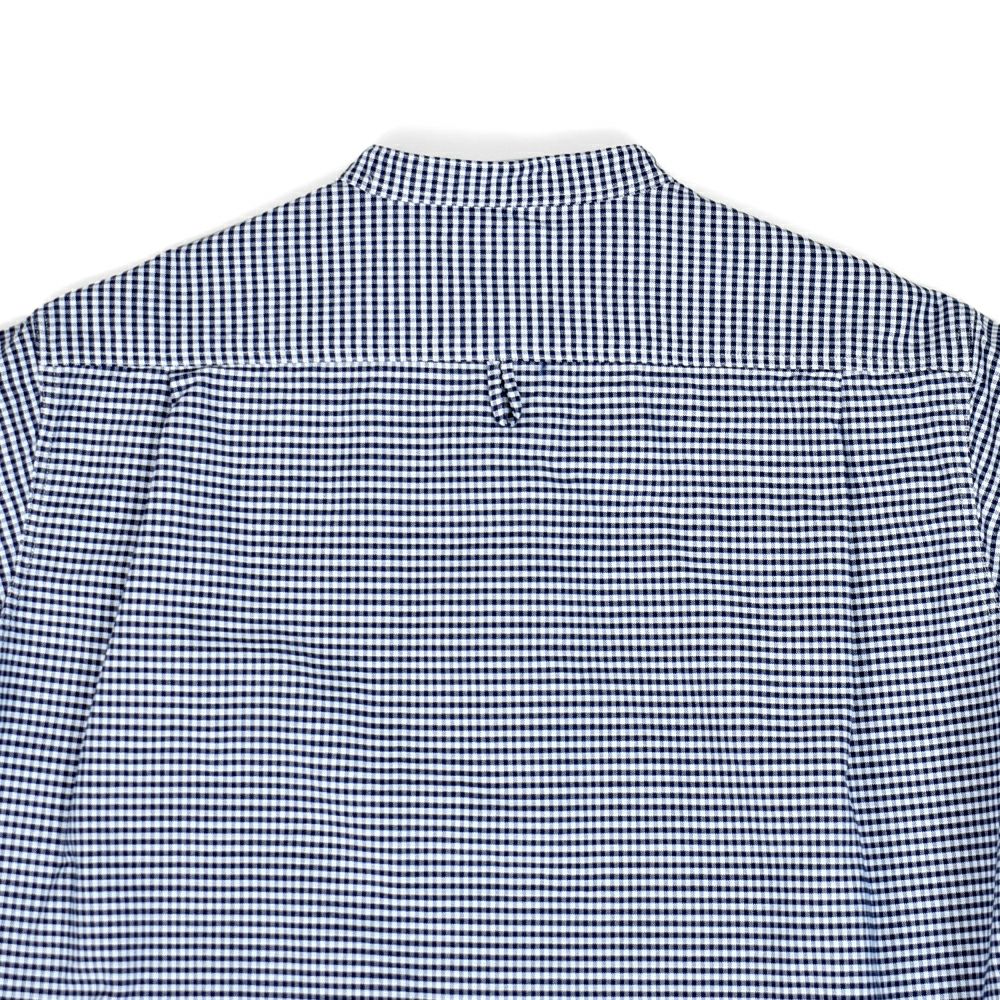 ダントン (DANTON) WOMEN'S OXFORD BAND COLLAR SHIRT L/S ノーカラーギンガムチェック長袖シャツ バンドカラー DT-B0279OXP