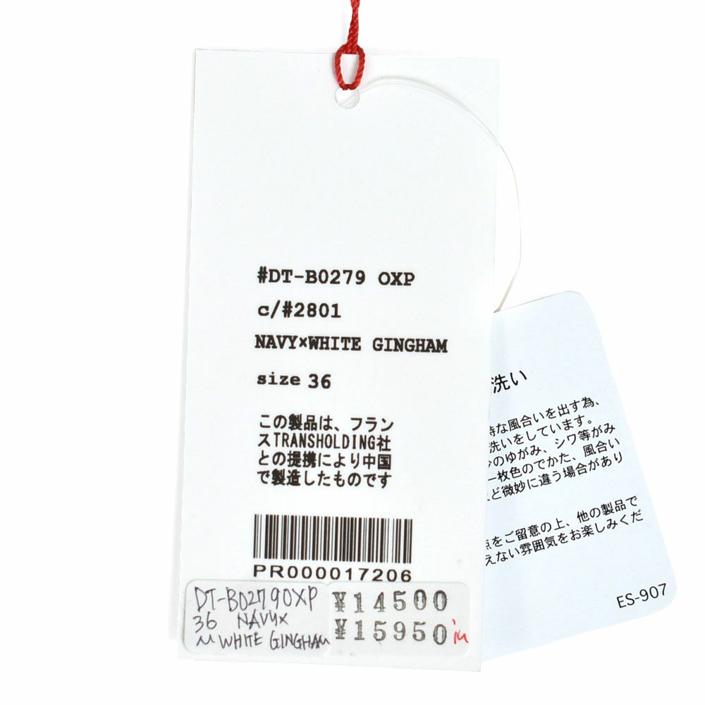 ダントン (DANTON) WOMEN'S OXFORD BAND COLLAR SHIRT L/S ノーカラーギンガムチェック長袖シャツ バンドカラー DT-B0279OXP