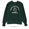 JOHN GLUCKOW(ジョングラッコー) Classic Crew Sweat 長袖プリントスウェット クラシッククルー アニマルズ JG-CS14  ダークグリーン