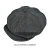フリーホイーラーズ (FREEWHEELERS) - STEVEDORE - 1910&#12316;1920s STYLE CASQUETTE キャスケット ハンチング 帽子 ビンテージスタイル シャンブレー 2327001 BLACK PEPPER CHAMBRAY