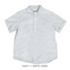 ダントン (DANTON) MEN'S ROUND COLLAR PULLOVER SHIRT S/S 半袖丸襟プルオーバーシャツ ラウンドカラー サイドポケット ギンガムチェック ストライプ ロゴワッペン DT-B0284OXP NAVY × WHITE STRIPE