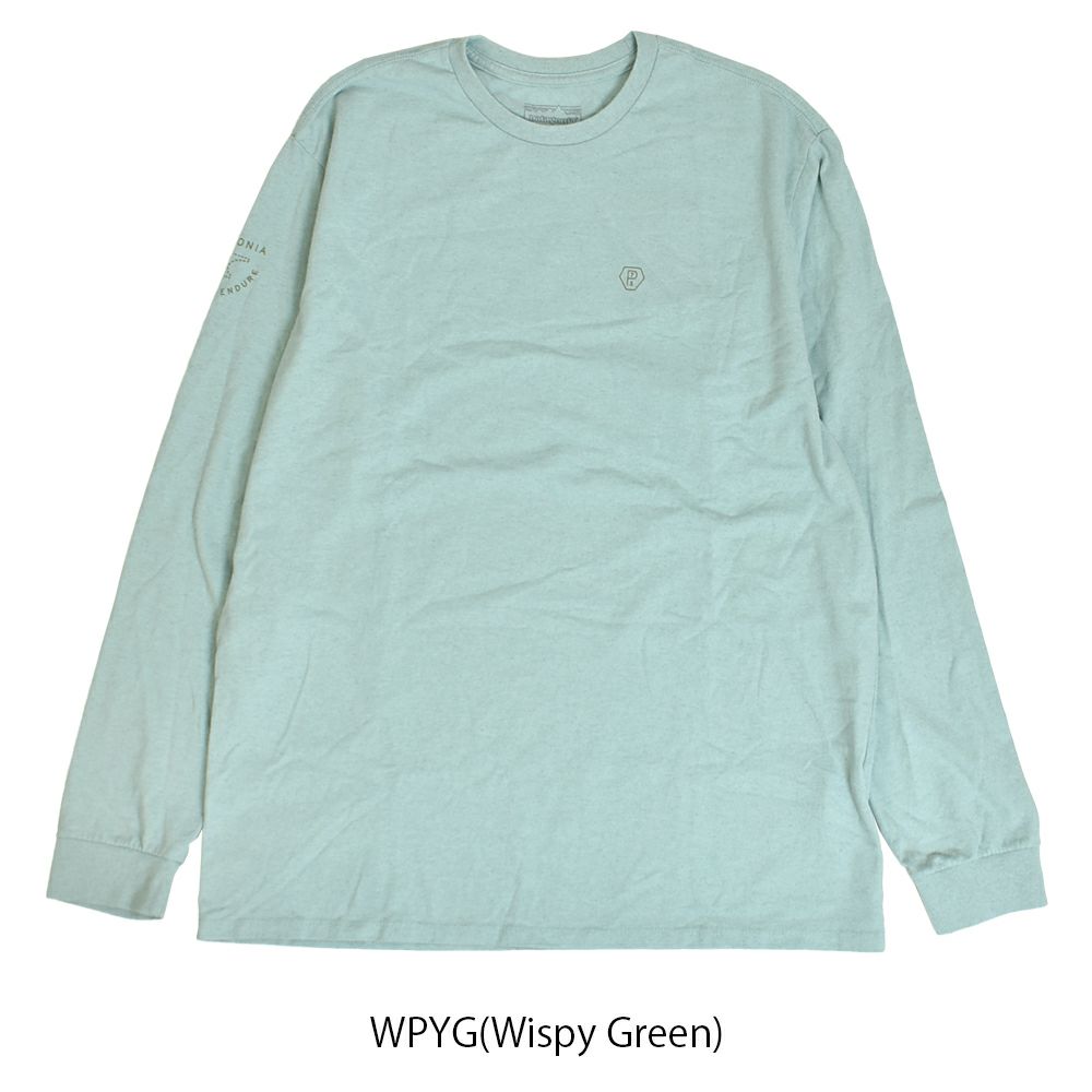 パタゴニア (PATAGONIA) メンズ ロングスリーブ フォージマーク レスポンシビリティー Men's L/S Forge Mark Responsibili-Tee 長袖プリントTシャツ ロンT 37695  WPYG(Wispy Green)