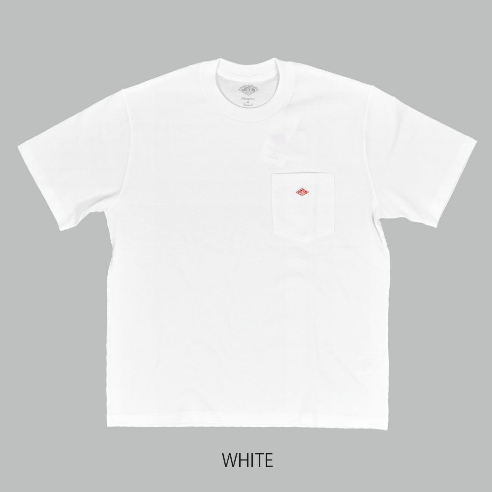 ダントン (DANTON) MEN'S SHORT SLEEVE POCKET T-SHIRT PLAIN ポケットTシャツ 半袖無地Tシャツ DT-C0198TCB WHITE