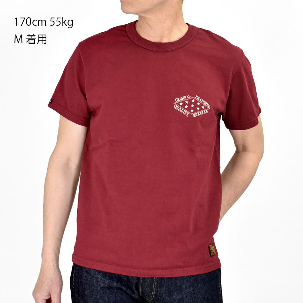 デラックスウエア (DELUXEWARE) STARS 半袖プリントTシャツ DXT-2403 CRIMSON.RED