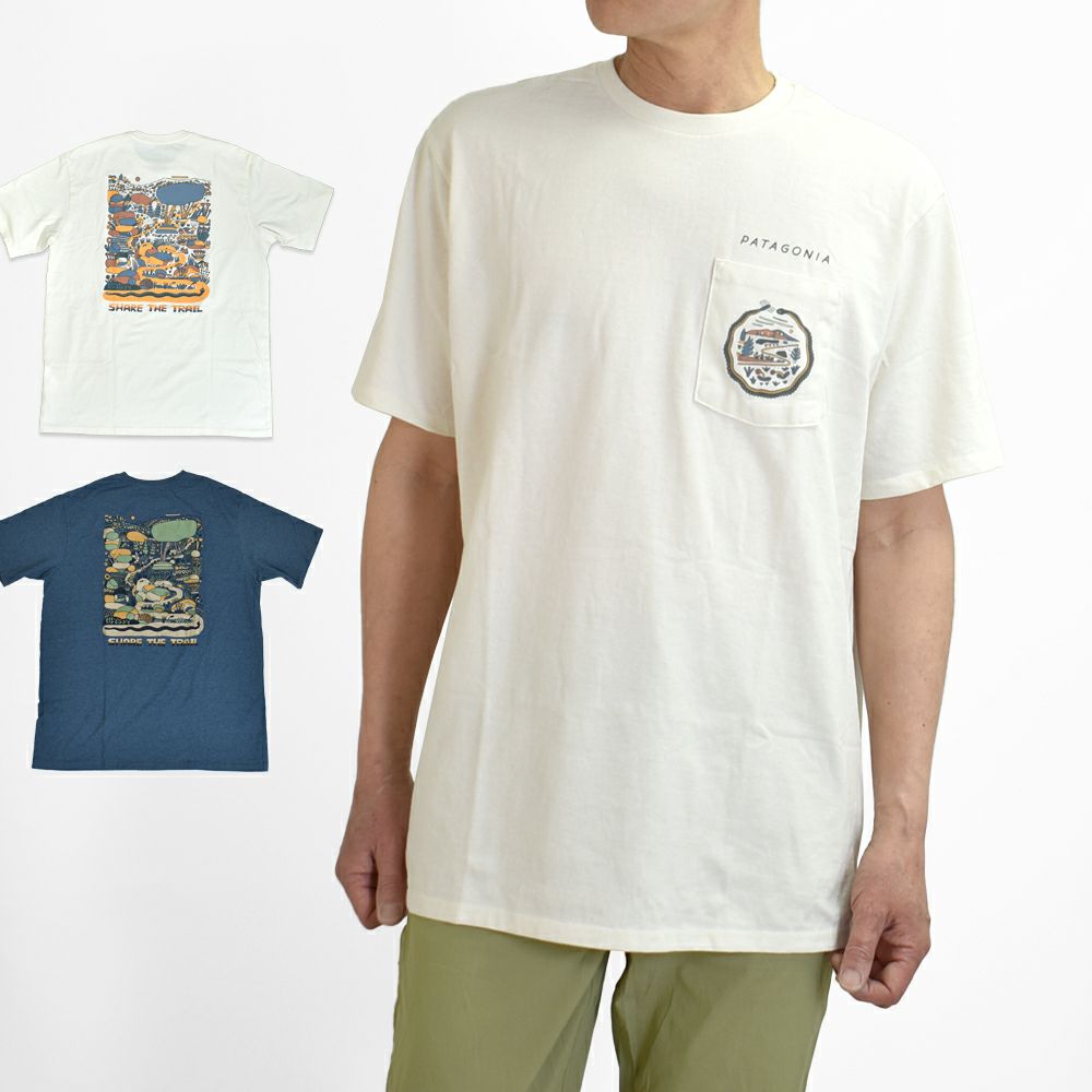 パタゴニア (PATAGONIA) メンズ コモントレイル ポケット レスポンシビリティー M's Commontrail Pocket Responsibili-Tee 半袖プリントTシャツ ポケットTシャツ ポケT 37772