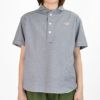 ダントン (DANTON) WOMEN'S ROUND COLLAR P.O SHIRT S/S 半袖丸襟プルオーバーシャツ ラウンドカラー サイドポケット ギンガムチェック ロゴワッペン DT-B0283OXP