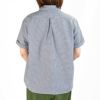 ダントン (DANTON) WOMEN'S ROUND COLLAR P.O SHIRT S/S 半袖丸襟プルオーバーシャツ ラウンドカラー サイドポケット ギンガムチェック ロゴワッペン DT-B0283OXP