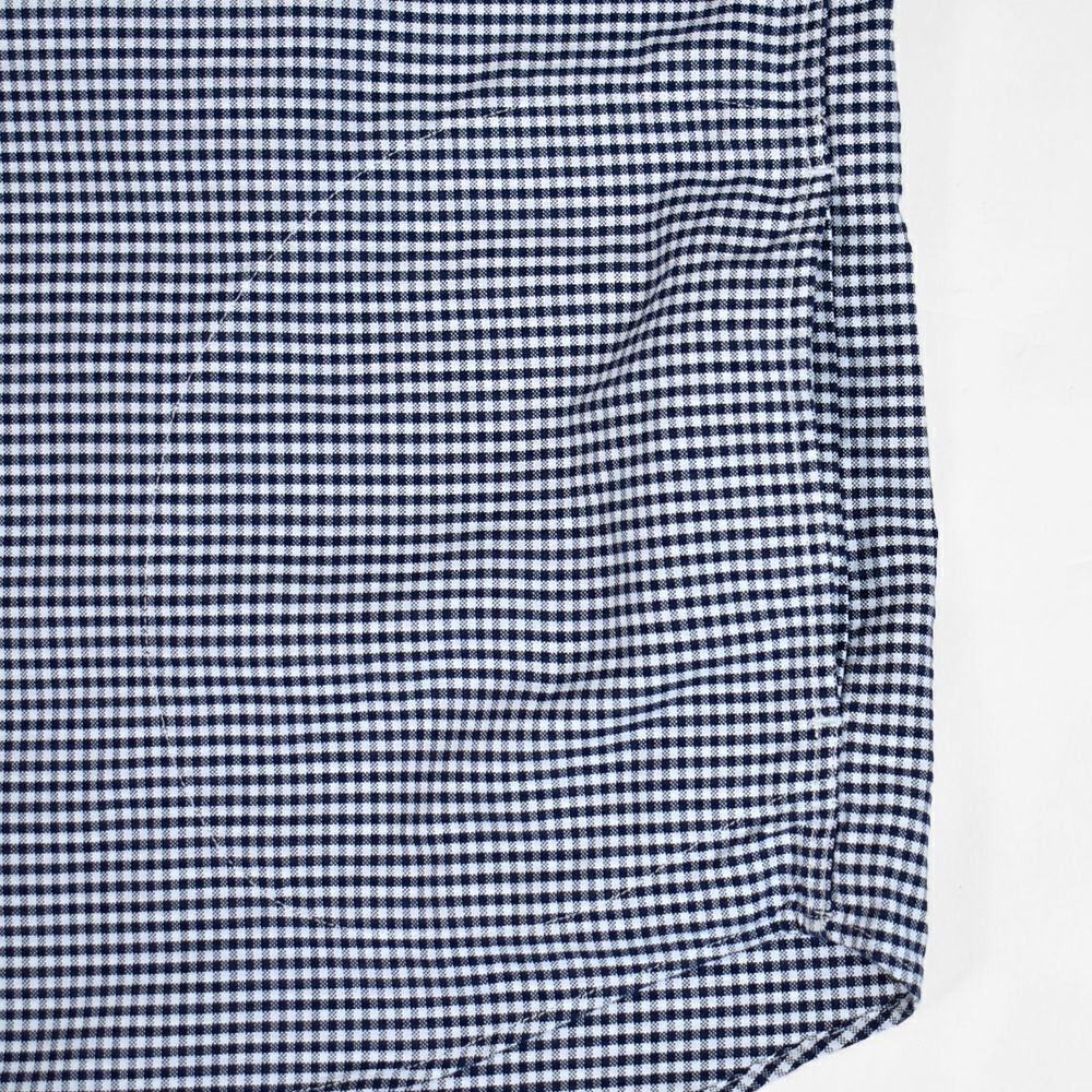 ダントン (DANTON) WOMEN'S ROUND COLLAR P.O SHIRT S/S 半袖丸襟プルオーバーシャツ ラウンドカラー サイドポケット ギンガムチェック ロゴワッペン DT-B0283OXP