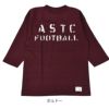 ウエアハウス (WAREHOUSE) Lot 4063 7分袖フットボールT ASTC プリントTシャツ ロンT 4063  ボルドー