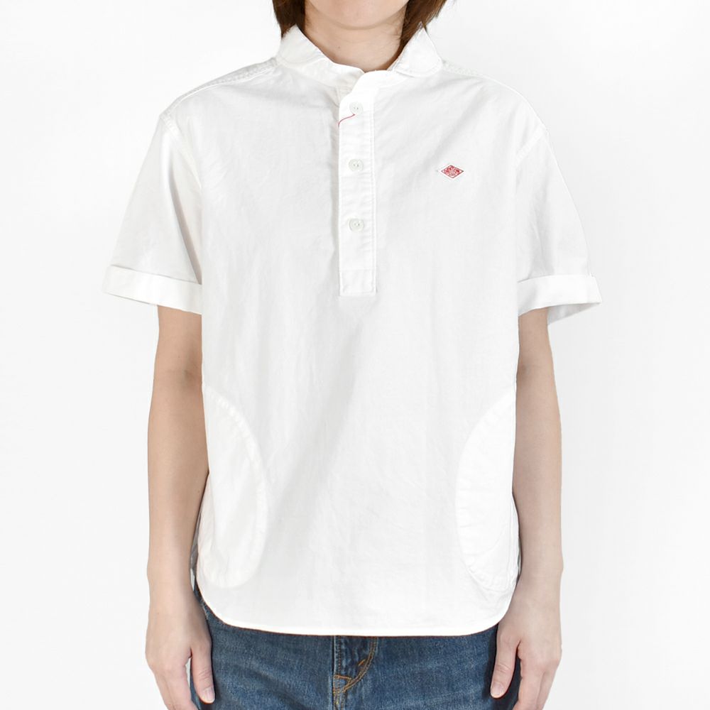 送料無料 通販 激安 ダントン (DANTON) SLEEVE SHORT COLLAR ROUND OXFORD WOMEN'S シャツ/ブラウス(半袖/袖なし)