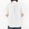 ダントン (DANTON) WOMEN'S OXFORD ROUND COLLAR SHORT SLEEVE PULLOVER SHIRT PLAIN 半袖丸襟プルオーバーシャツ ラウンドカラー サイドポケット ロゴワッペン DT-B0283SOX