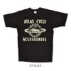 フリーホイーラーズ (FREEWHEELERS) -ATLAS CYCLE CO.- 半袖プリントTシャツ 2425004 JET BLACK