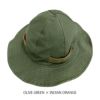 フリーホイーラーズ (FREEWHEELERS) - HAT, REVERSIBLE, SUN - U.S. ARMY SUN HAT 1960s CIVILIAN MILITARY STYLE CLOTHING ハット 帽子 2427001 OLIVE GREEN×INDIAN ORANGE