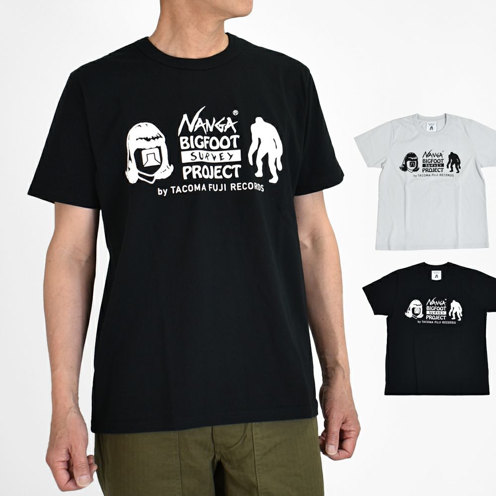 NANGA × TACOMA FUJI RECORDS BIGFOOT SURVEY PROJECT LOGO TEE ナンガ×タコマフジレコード ビッグフットサーベイプロジェクトロゴティー 半袖プリントTシャツ 30周年限定アイテム NW2411-1F650-C