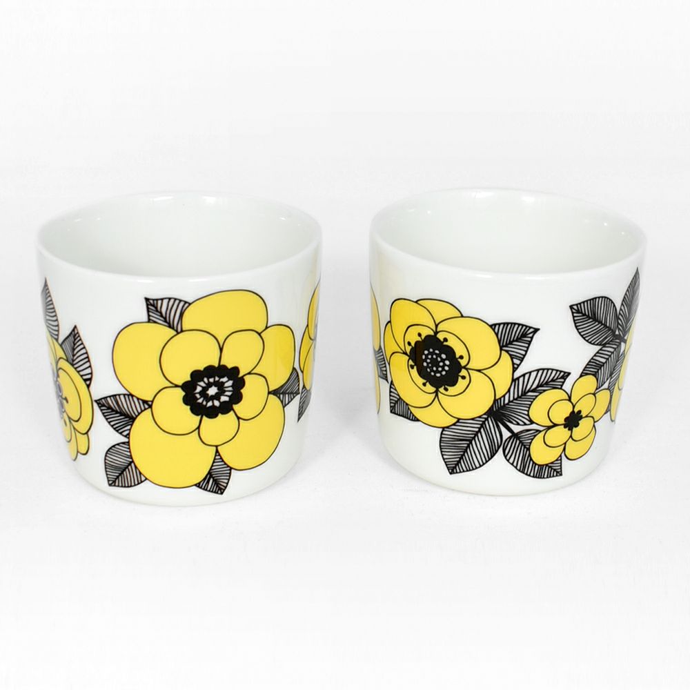 マリメッコ (marimekko) Kestit コーヒーカップセット(ハンドルなし) 食器 2個セット ギフトボックス ペア 持ち手なし 200ml 52249-4-70018 52249470018