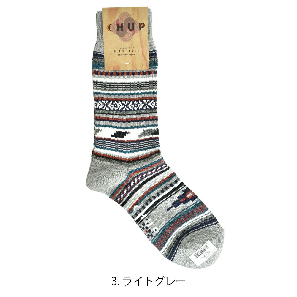 チュプ (CHUP) MONUMENT VALLEY (モニュメントバレー) ソックス 靴下 0521  ライトグレー