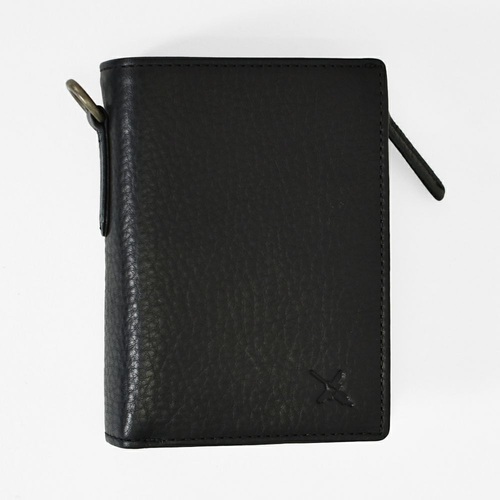 アインソフ (Ain Soph) ミドル折財布 革財布 黒 ウォレットチェーン用金具付き DA1425-STN