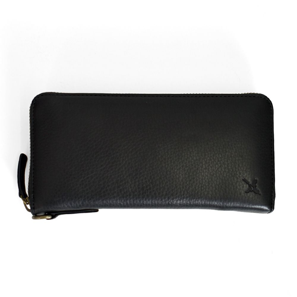 アインソフ (Ain Soph) 金具付きラウンドファスナー長財布 革財布 黒 ウォレットチェーン用金具付き DA1426-STN