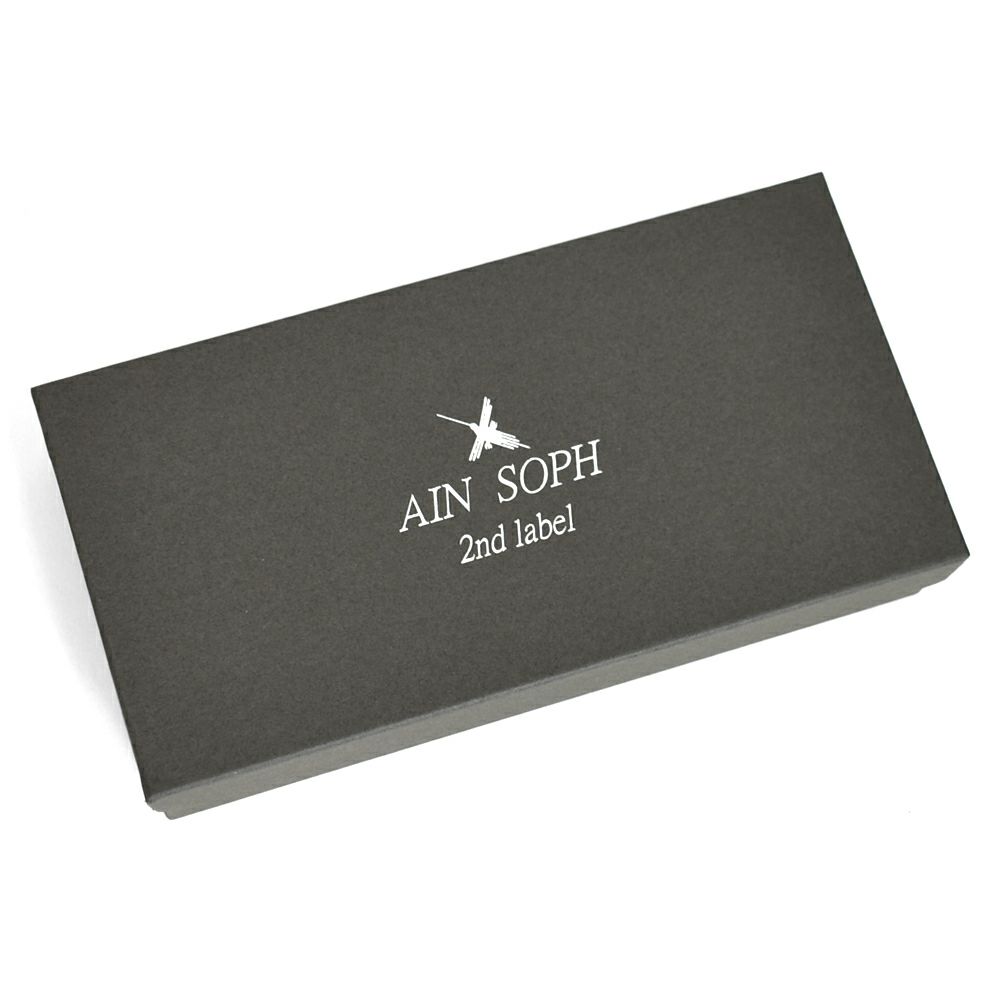 アインソフ (Ain Soph) 袋縫いラウンドファスナー長財布 革財布 黒
