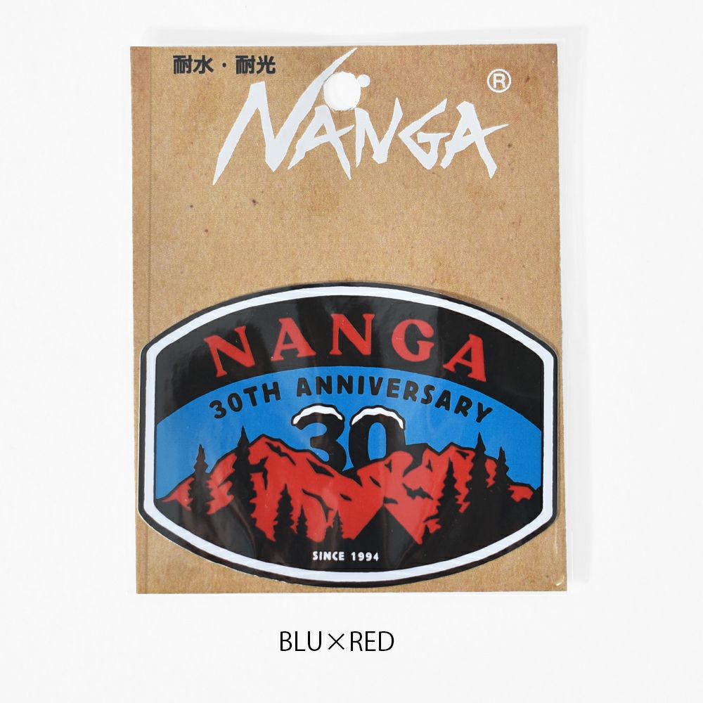 ナンガ (NANGA) NANGA 30TH ANNIVERSARY STICKER ナンガ30シュウネン アニバーサリーステッカー シール 30周年限定 ナンガ・バルバット 耐水 耐光 NA2454-3G506-Z  BLU×RED