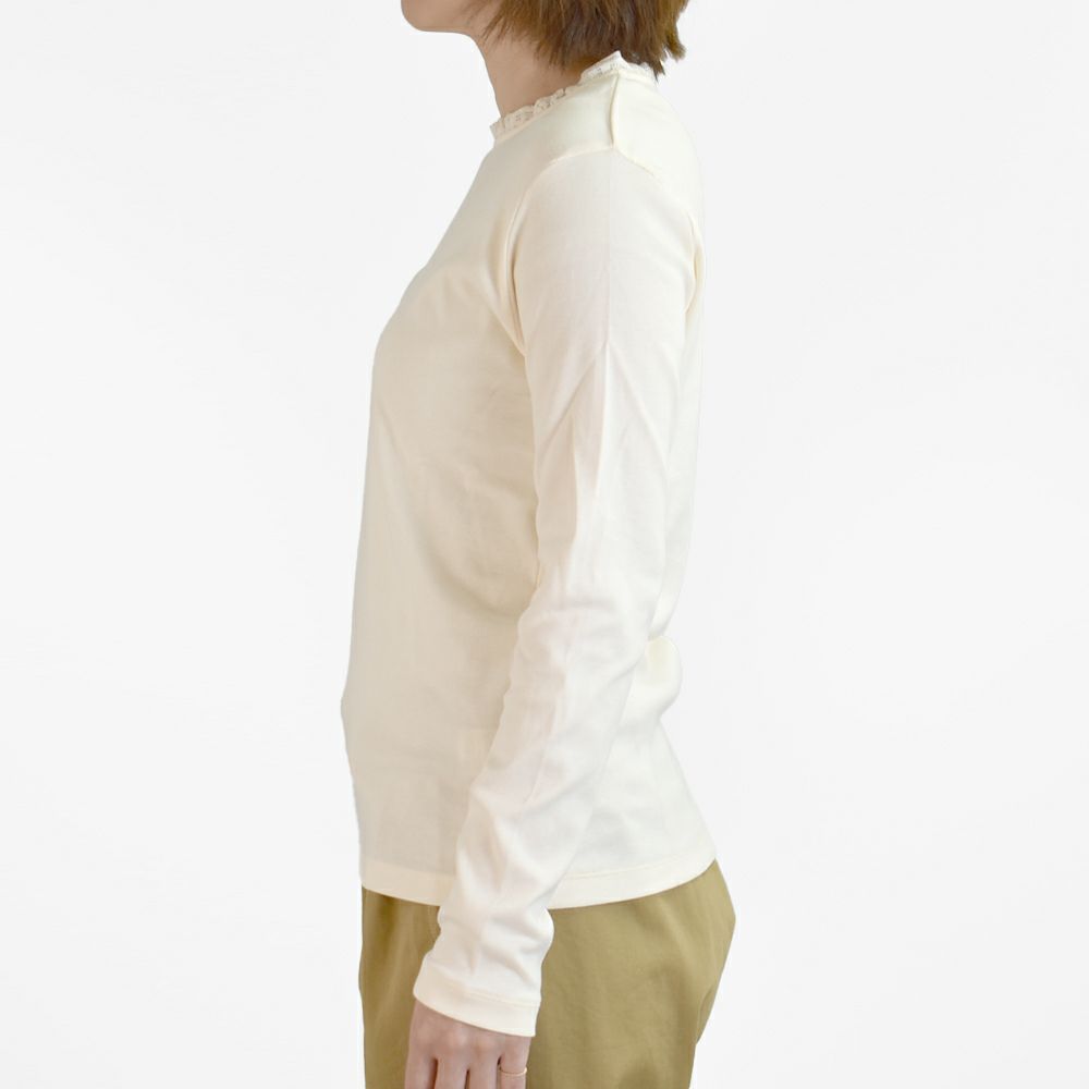 ポンデシャロン (PONT DE CHALONS) 【日本製】＜トロワ＞ 衿フリルプルオーバー 長袖カットソー インナー 重ね着 22451612