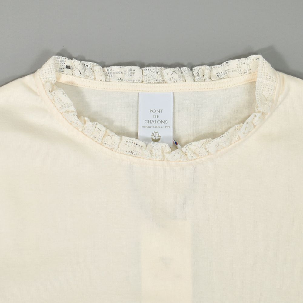 ポンデシャロン (PONT DE CHALONS) 【日本製】＜トロワ＞ 衿フリルプルオーバー 長袖カットソー インナー 重ね着 22451612
