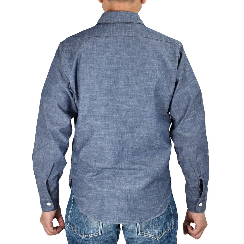 デラックスウエア (DELUXEWARE) 56 INDIGO CHAMBRAY 長袖インディゴシャンブレーシャツ 7623