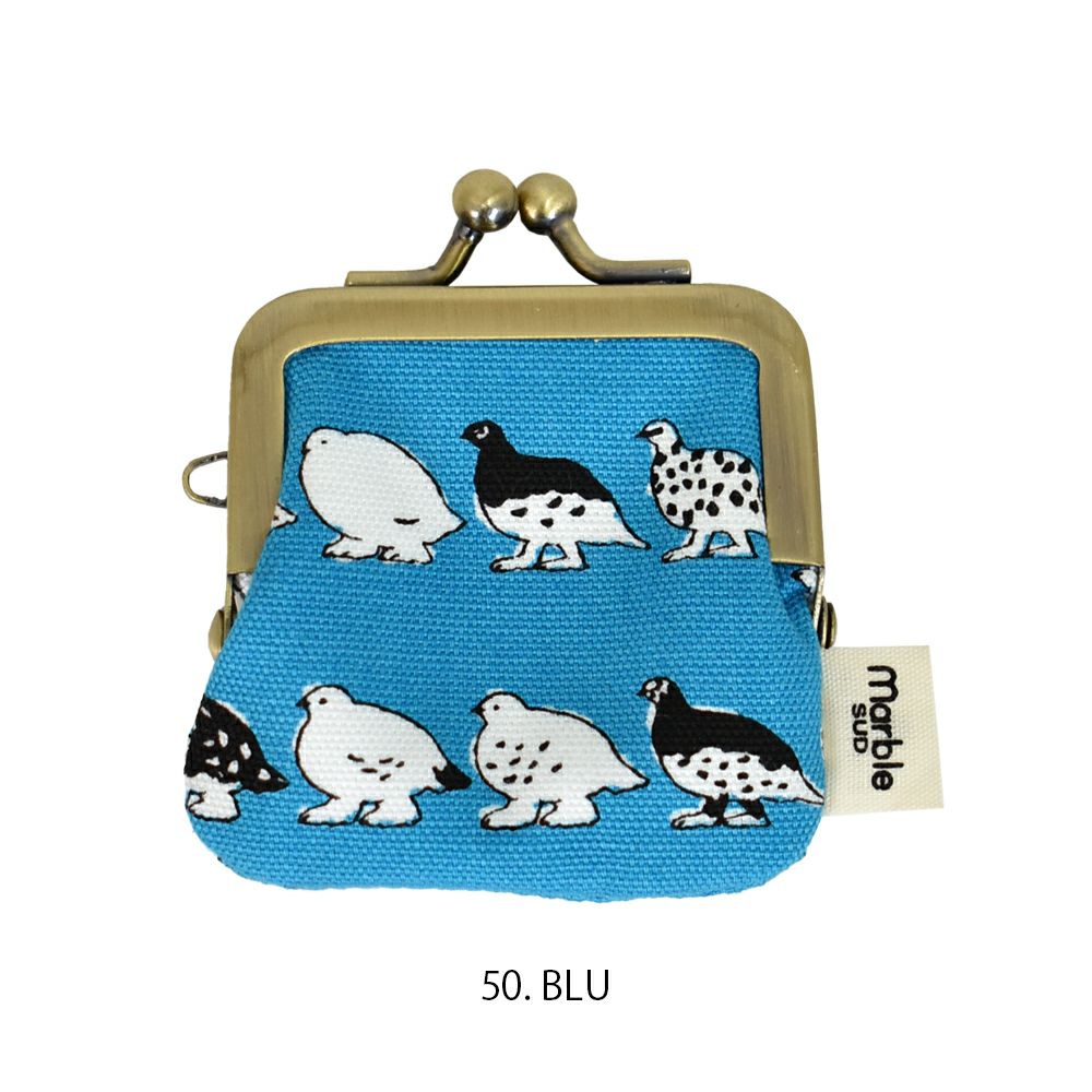 マーブルシュッド (marble SUD) raicho 寸ぱちがま口財布 財布 小銭入れ アクセサリー入れ ライチョウ保護スクラムプロジェクト 長野県 09EF060264  50.BLU