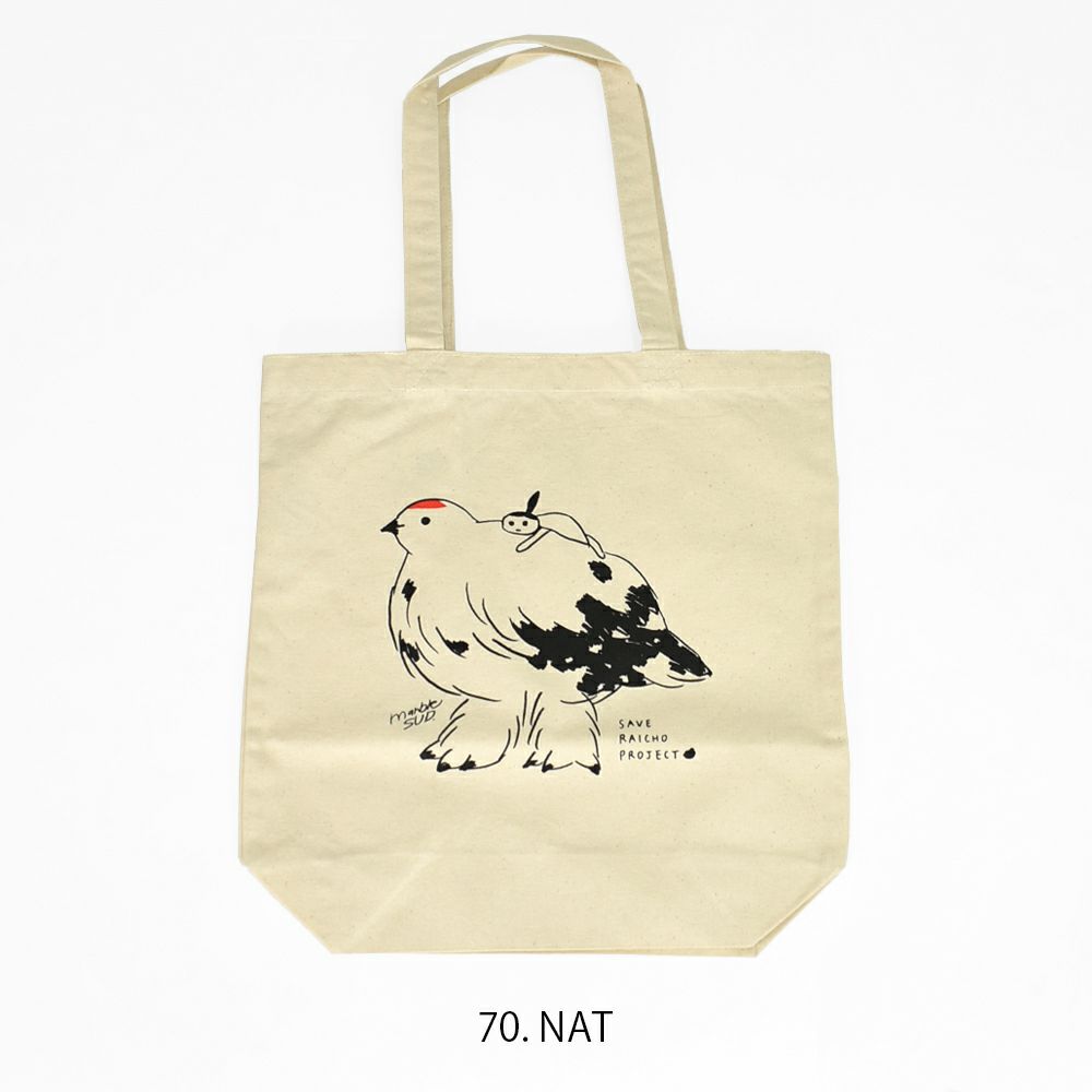 マーブルシュッド (marble SUD) Minami×raichoトートバッグ エコバッグ エビスミナミちゃん×ライチョウ ライチョウ保護スクラムプロジェクト 長野県 08EF003244 70.NAT