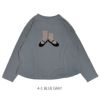 ブリスバンチ (Bliss bunch) 秋の足下プリントT (長袖) 長袖プリントTシャツ A748-381 4-3.BLUE GRAY