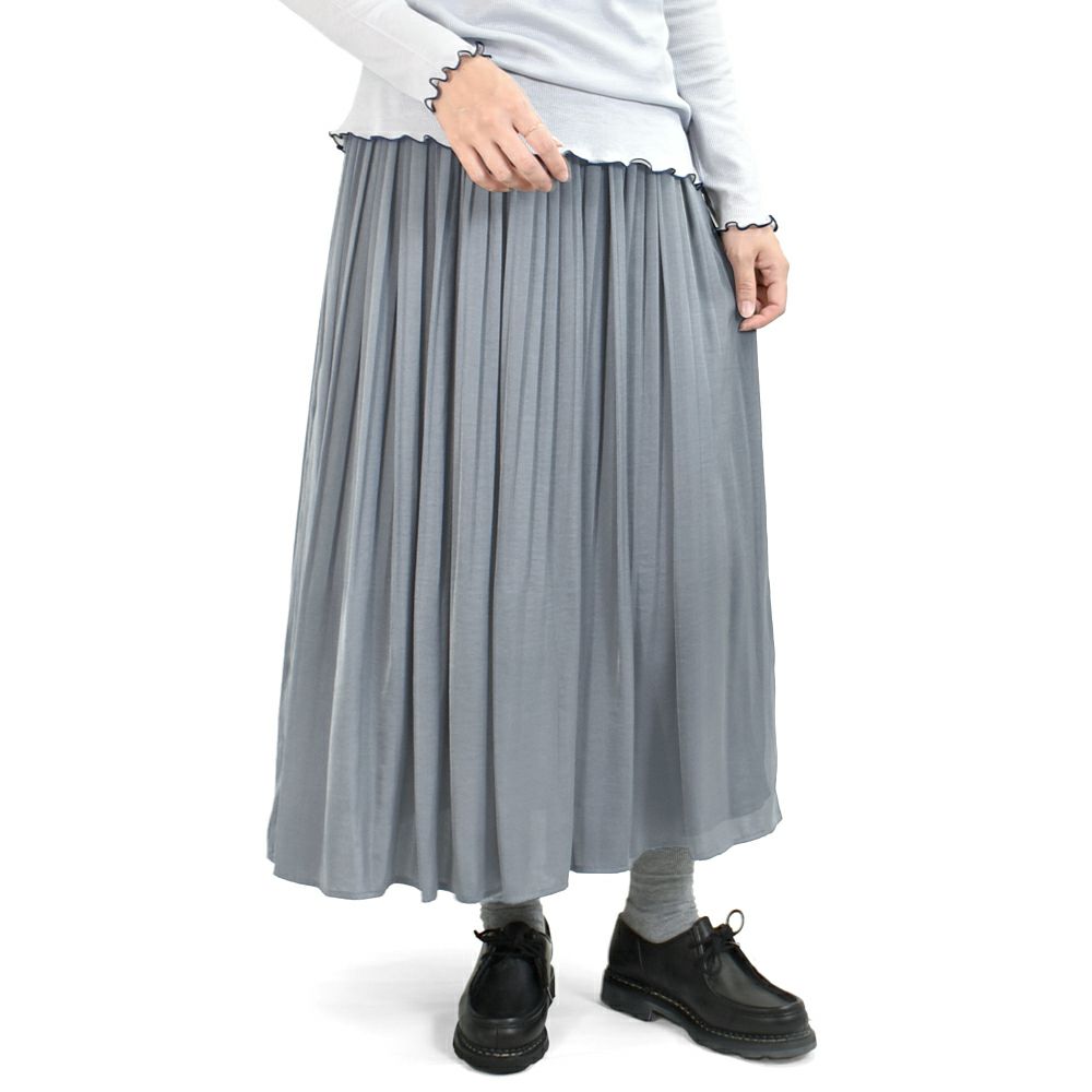 ソソット (sosotto) アンティークサテン消しプリーツスカート ロングスカート 裏付き ウエスト総ゴム オケージョン 42452117  44.マスタード