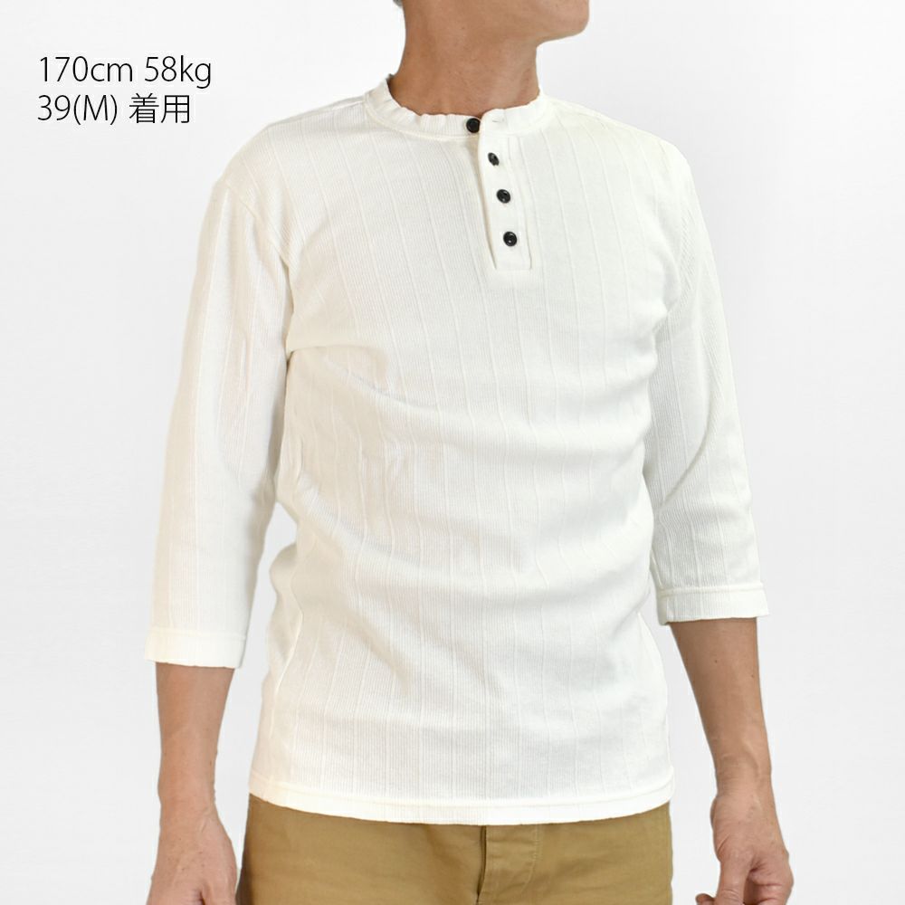 ダリーズ (DALEE'S&Co) Rail Nit.D [1920s RAIL ROAD KNIT] 6分袖ヘンリーネックTシャツ