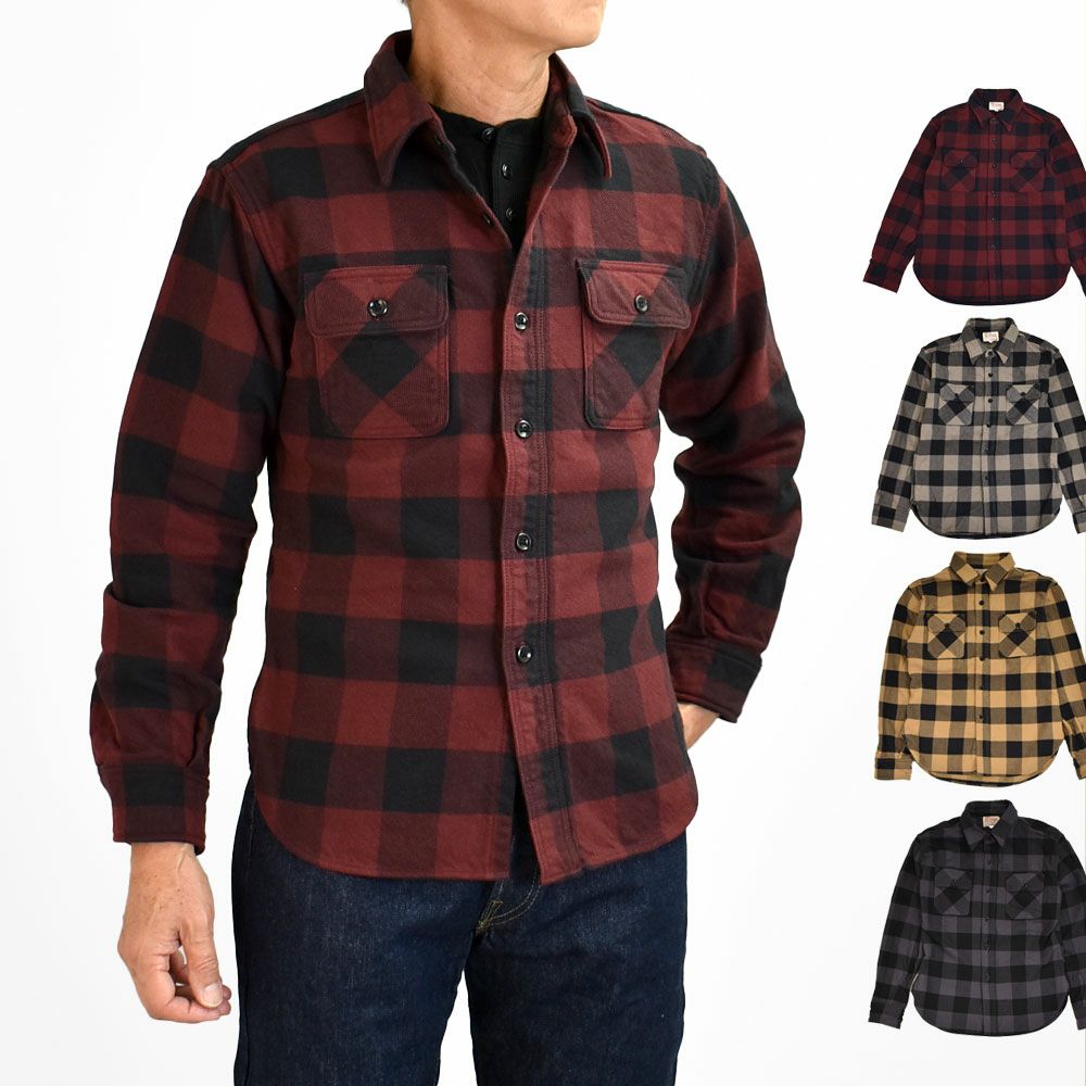 デラックスウエア (DELUXEWARE) 50s BUFFALO CHECK 長袖チェックネルシャツ HV-00A