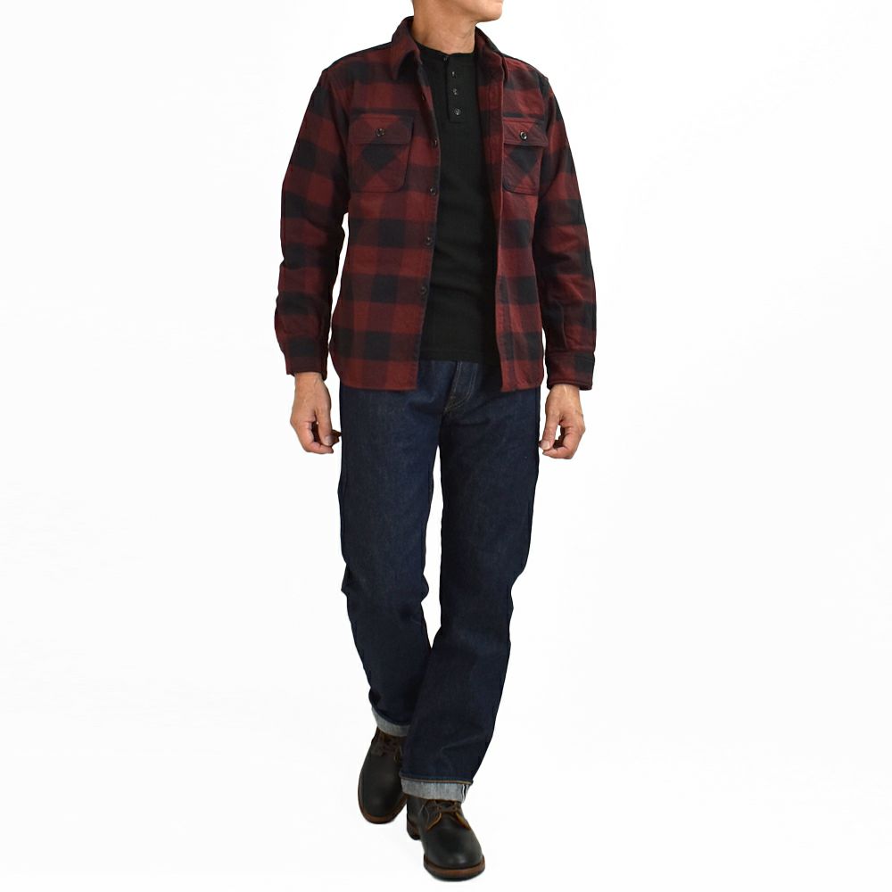 デラックスウエア (DELUXEWARE) 50s BUFFALO CHECK 長袖チェックネルシャツ HV-00A
