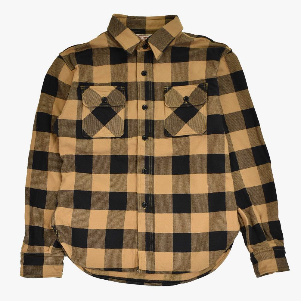 デラックスウエア (DELUXEWARE) 50s BUFFALO CHECK 長袖チェックネルシャツ HV-00A  YELLOW