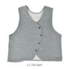 ブリスバンチ (Bliss bunch) FR 2WAY斜め釦開きベスト コットンベスト A748-374 3-2.TOP GRAY