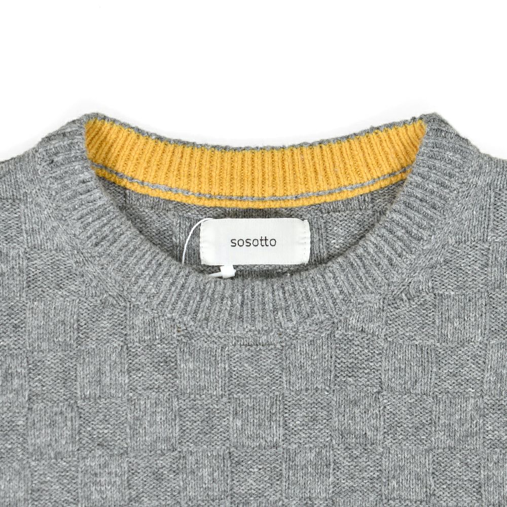 ソソット (sosotto) 格子編みサイドボタンベスト ニットベスト サイドボタン開き ゆったりシルエット 42453414