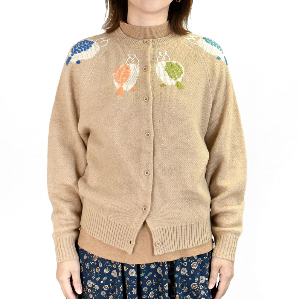 マーブルシュッド (marble SUD) フクロウJQ ラグランCD 長袖ニットカーディガン 04EF072184