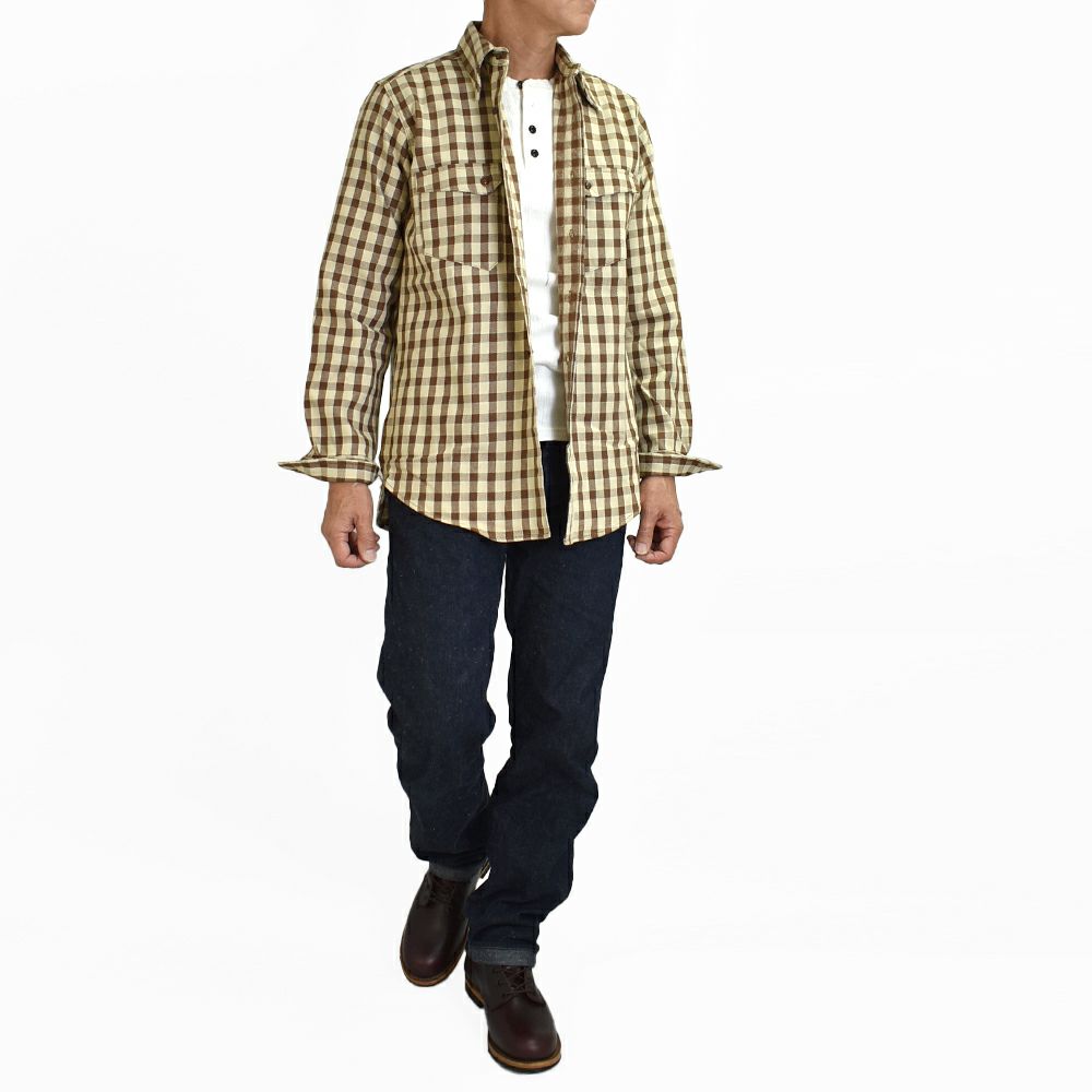ウエアハウス (WAREHOUSE) LONG HORN TYPE FLANNEL WESTERN SHIRTS 長袖チェックネルシャツ 3052
