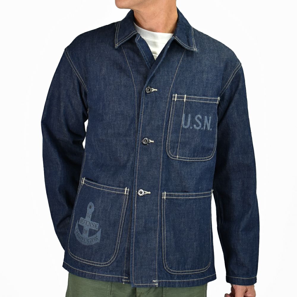 コリンボ (COLIMBO) NAVAL WORK JKT. N-3 TYPE **10oz DENIM** CUSTOM -NAD  CHARLESTON- ネイバル ワークジャケット. N-3タイプ -エヌ エー ディー チャールストン- カバーオール ミリタリーワークジャケット  デニムジャケット ZZ-0164 の通販ならトップジミー