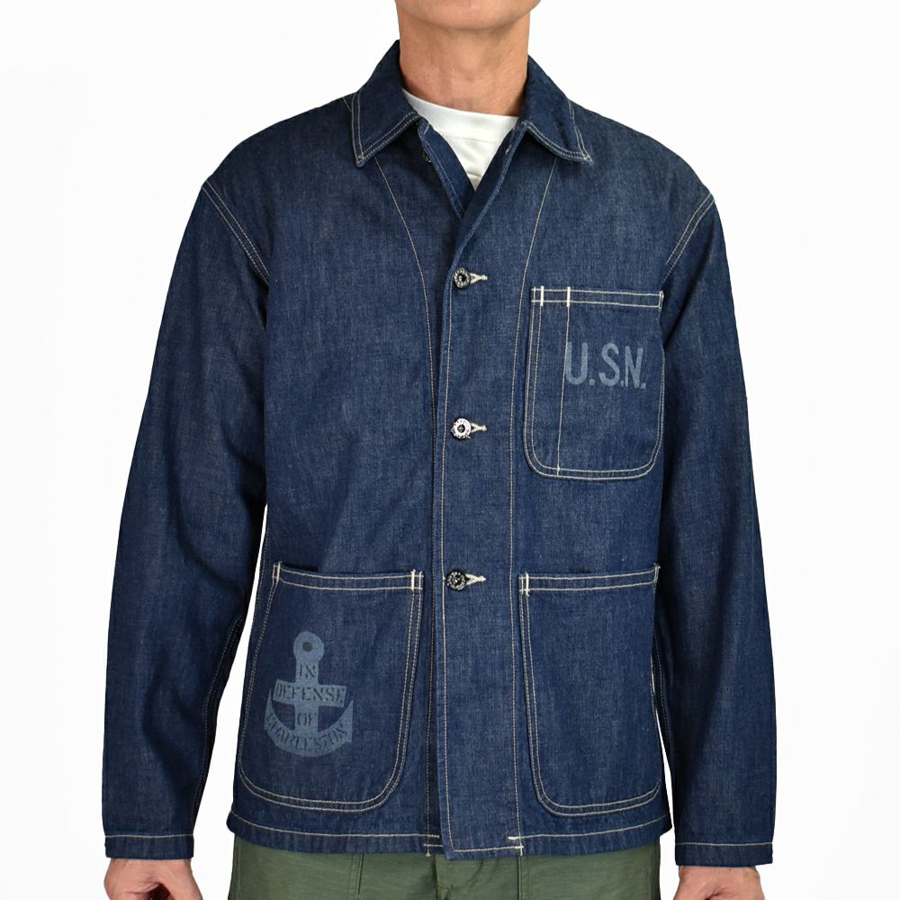 コリンボ (COLIMBO) NAVAL WORK JKT. N-3 TYPE **10oz DENIM** CUSTOM -NAD  CHARLESTON- ネイバル ワークジャケット. N-3タイプ -エヌ エー ディー チャールストン- カバーオール ミリタリーワークジャケット  デニムジャケット ZZ-0164 の通販ならトップジミー