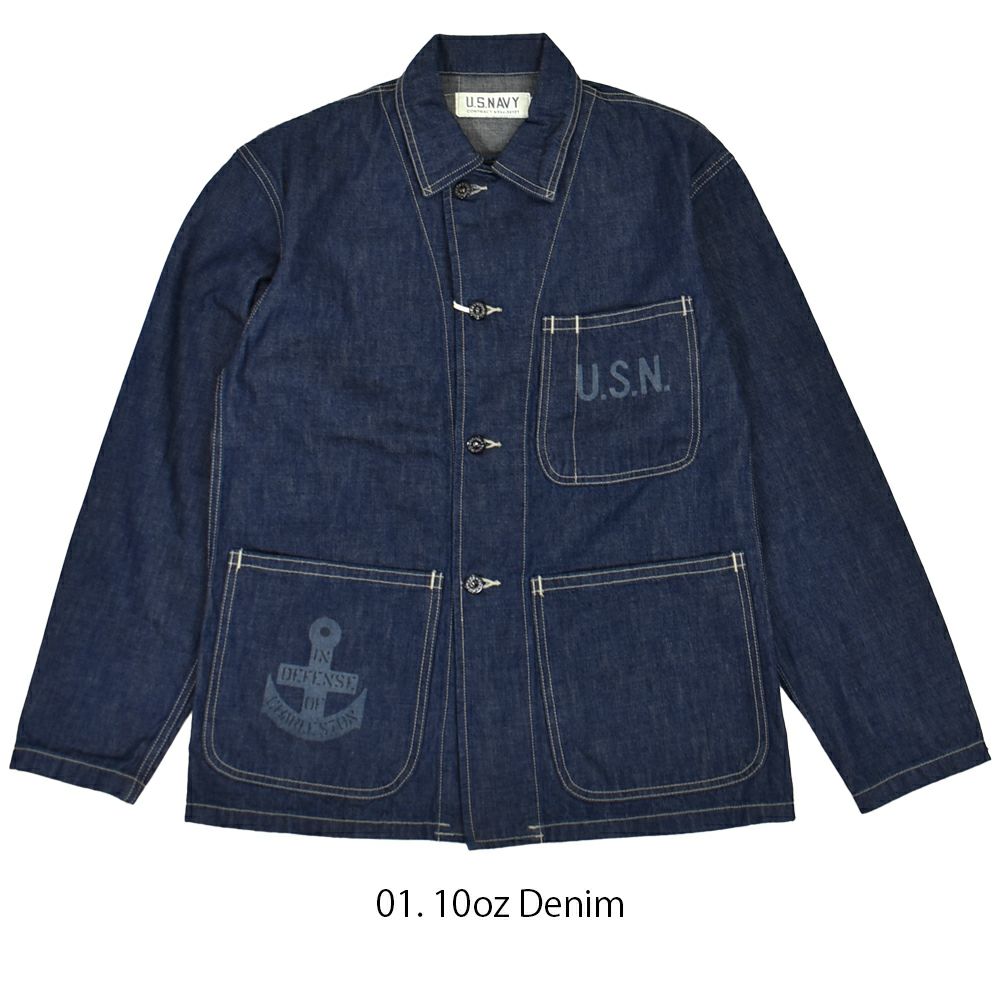 コリンボ (COLIMBO) NAVAL WORK JKT. N-3 TYPE **10oz DENIM** CUSTOM -NAD  CHARLESTON- ネイバル ワークジャケット. N-3タイプ -エヌ エー ディー チャールストン- カバーオール ミリタリーワークジャケット  デニムジャケット ZZ-0164 の通販ならトップジミー